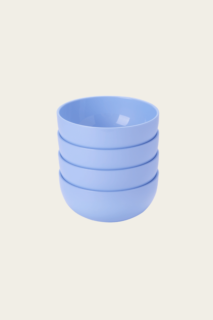 Set of four non-toxic pastel blue bowls