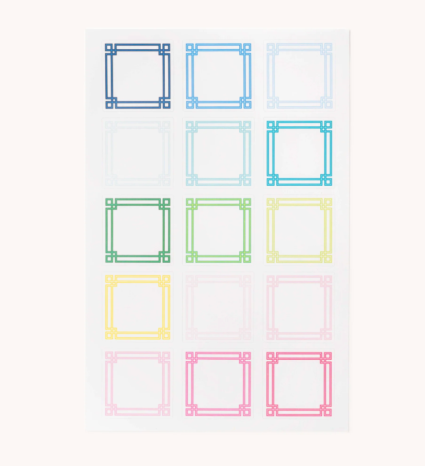 Happy Stripe Gift Tag Sticker Set