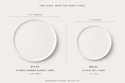 4 Family Dinner Plates | Ivory