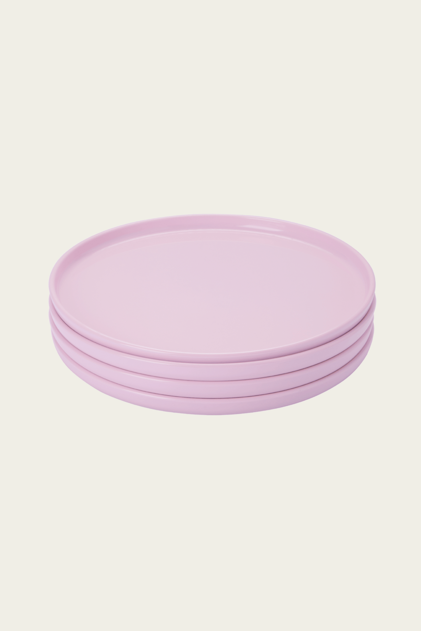 stack of four pink recette dishes